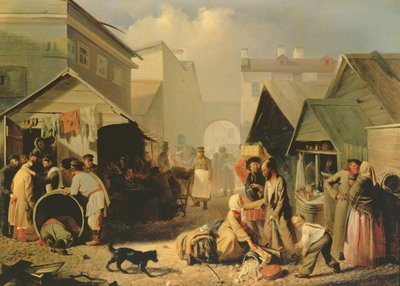 Refreshment Stall in St. Petersburg, 1858 by Adrian Markovich Volkov